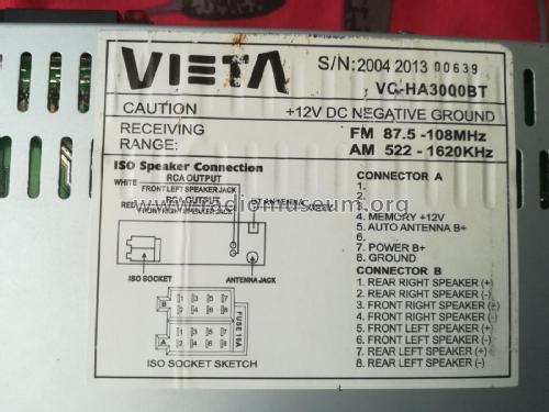 Autorradio VC-HA3000BT; Vieta Audio (ID = 2528901) Car Radio