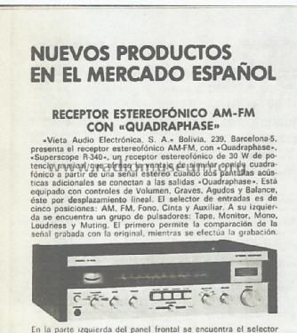 Superscope Receptor Estereofonico AM-FM R-340; Vieta Audio (ID = 1196634) Radio
