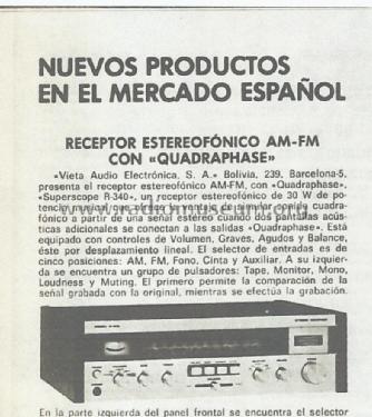 Superscope Receptor Estereofonico AM-FM R-340; Vieta Audio (ID = 1196634) Radio