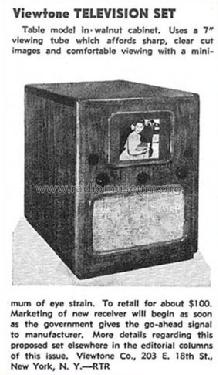 7' Table TV ; Viewtone Company; N. (ID = 987857) Television