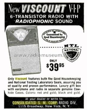 Viscount 6 Transistor 6TP-102 ; Viscount (ID = 2522407) Radio