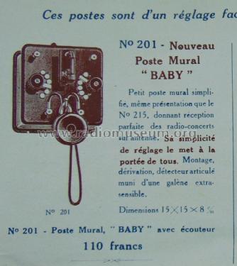 Poste Mural Baby 201; Vitus, Fernand; (ID = 2154276) Galène
