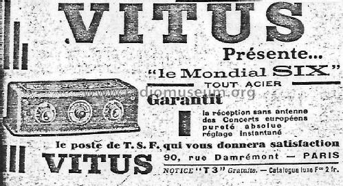 Mondial Six ; Vitus, Fernand; (ID = 2484745) Radio