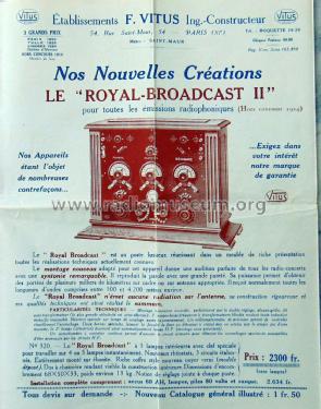 Royal Broadcast II No 320 ; Vitus, Fernand; (ID = 2374742) Radio