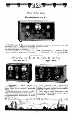 Ultra-Hétérodyne F4; Vitus, Fernand; (ID = 2661502) Radio