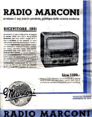 Marconi 1551; La Voce del Padrone; (ID = 1036699) Radio