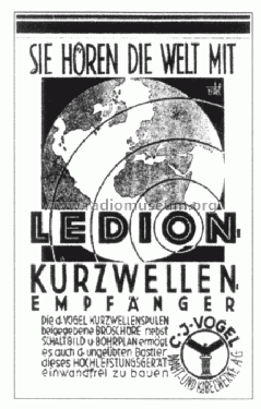 Ledion-Kurzwellenempfänger ; Vogel, C.J. Ledion, (ID = 549638) Bausatz