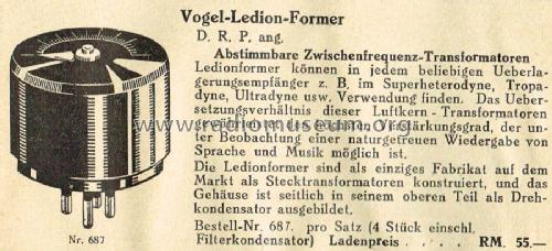 Ledion-Former ZF-Transformator; Vogel, C.J. Ledion, (ID = 1830701) Radio part