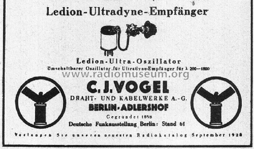 Ledion-Ultra-Oszillator ; Vogel, C.J. Ledion, (ID = 1730683) Radio part
