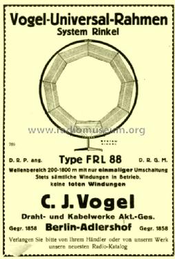 Rahmenantenne FRL 88 System Rinkel; Vogel, C.J. Ledion, (ID = 1612015) Antenna