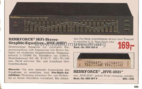 Stereo Graphic Equalizer HVE-2020 ; Renkforce Marke - (ID = 1768421) Ampl/Mixer