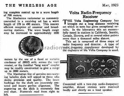 Radio-Frequency Receiver ; Volta Engineering (ID = 1032717) Radio