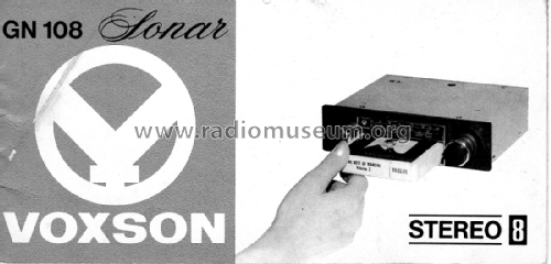 Sonar Stereo 8 GN108; Voxson, FARET F.A.R. (ID = 1841234) Car Radio