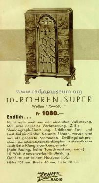 Zenith 10-Röhren-Super 410 Ch= 2030 ; Walser, Conrad; (ID = 2727312) Radio
