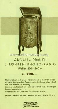 Zenith PH Zenette 7-Röhren-Phono-Radio ; Walser, Conrad; (ID = 2728061) Radio
