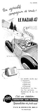 Radar 1947 ; Walther, J.; Paris (ID = 1478053) Car Radio