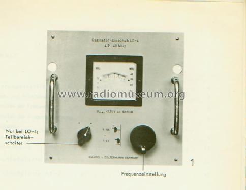 Leistungsoszillator - Power Oscillator 4..40 MHz LO-4; Wandel & Goltermann; (ID = 295408) Equipment