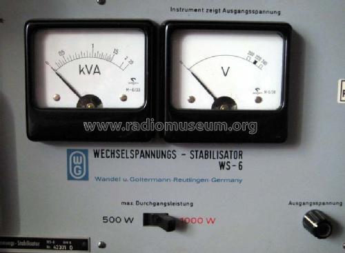 Wechselspannungs-Stabilisator WS6; Wandel & Goltermann; (ID = 418818) Equipment