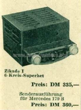 Zikade I; Wandel & Goltermann; (ID = 515314) Car Radio