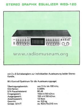 Stereo Graphic Equalizer WEQ-120; Wangine Electronics (ID = 1848550) Ampl/Mixer