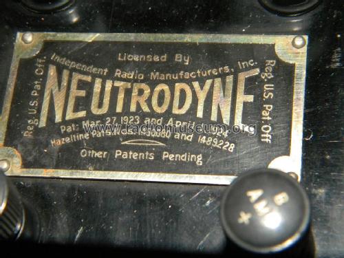 Neutrodyne Type L; Ware Mfg. (ID = 1732035) Radio