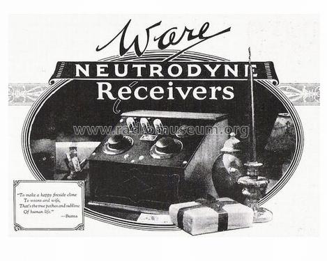 Neutrodyne Type T; Ware Mfg. (ID = 1206576) Radio