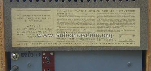 Wartime Civilian Receiver Utility Set; Wartime Joint (ID = 107219) Radio