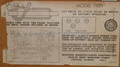 11011 Holiday ; Warwick Mfg. Corp., (ID = 503386) Radio