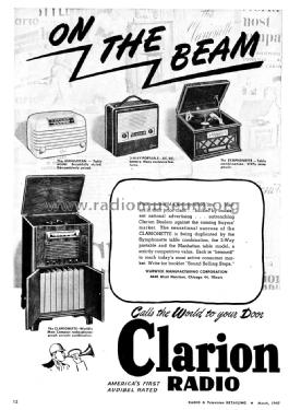 Clarion C-102 The Manhattan; Warwick Mfg. Corp., (ID = 1185046) Radio