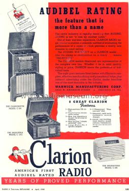 Clarion C-105 The Clarionette; Warwick Mfg. Corp., (ID = 1080505) Radio