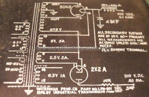 Oscilloscope BC-1060-A; Waterman Products (ID = 848681) Equipment