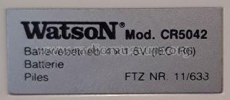 FM-Receiver With Cassette Player CR5042; Watson Marke / brand (ID = 2811446) Radio