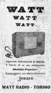 Popolare 36; Watt Radio; Torino (ID = 2216410) Radio