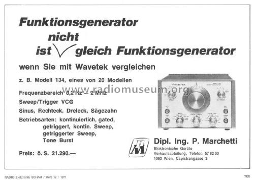 Sweep Generator 134; Wavetek Corporation; (ID = 2061997) Equipment
