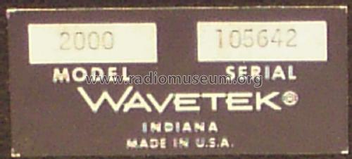 Sweep/Signal Generator 2000; Wavetek Corporation; (ID = 2590210) Equipment