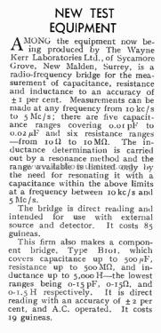 Radio Frequency Bridge B601; Wayne Kerr; New (ID = 3017136) Equipment