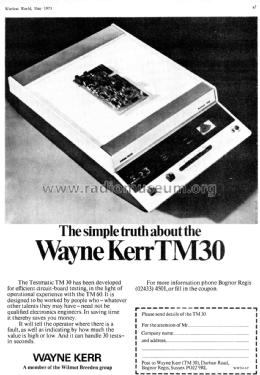Testmatic T30; Wayne Kerr; New (ID = 3017152) Equipment