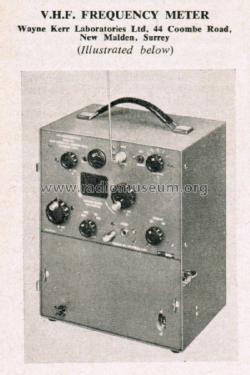 VHF Frequency Meter FM-3 Series; Wayne Kerr; New (ID = 2659275) Ausrüstung