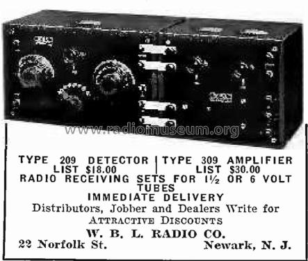 Two-Stage Amplifier Type 309; WBL W.B.L. Radio (ID = 2334816) Ampl/Mixer