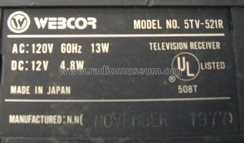 5TV-521R; Webcor Electronics / (ID = 1703185) TV-Radio