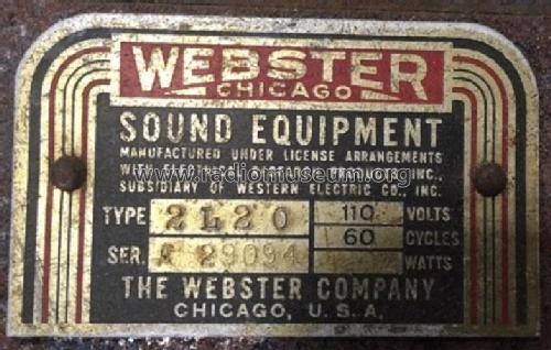 2-L-20 Amplifier 2 inputs; Webster Co., The, (ID = 2101637) Ampl/Mixer