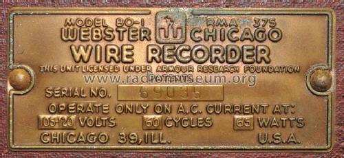 Wire Recorder 80-1; Webster Co., The, (ID = 665990) Ton-Bild