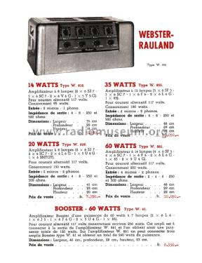 Amplifier 14 Watts W.812; Webster-Rauland; (ID = 2762454) Verst/Mix