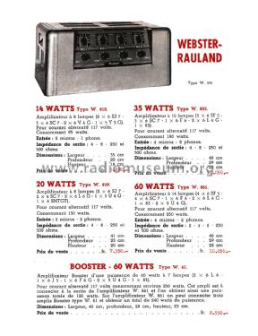 Booster 60 Watts W.61; Webster-Rauland; (ID = 2762458) Verst/Mix