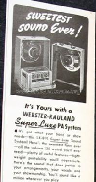 PA Amplifier 60 Watts W.861; Webster-Rauland; (ID = 605525) Ampl/Mixer