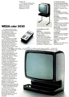 Color 3030; Wega, (ID = 2229865) Télévision