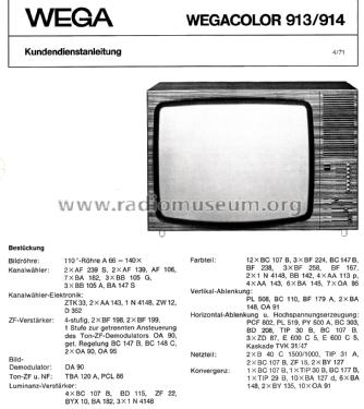 Color 914 ; Wega, (ID = 2448503) Television