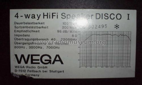 Disco 1 ; Wega, (ID = 863830) Speaker-P