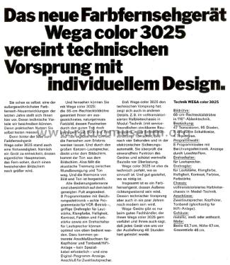 Farbfernsehgerät Wega-Color 3025; Wega, (ID = 2446945) Television