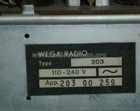 Fox 203; Wega, (ID = 1850182) Radio